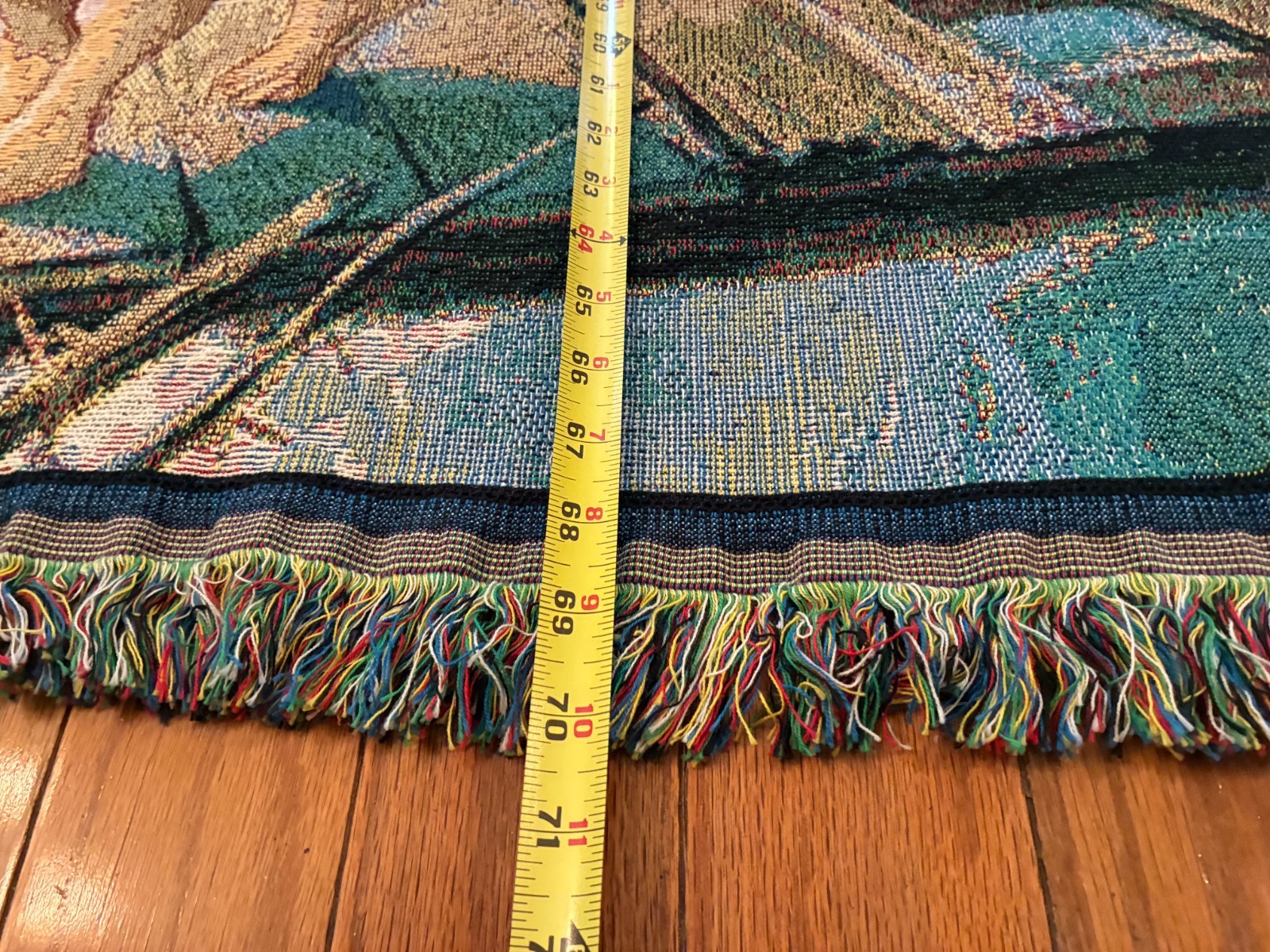 Dicksons GUARDIAN ANGEL TAPESTRY BLANKET Throw 68×52 Fringed NOS Cotton Children