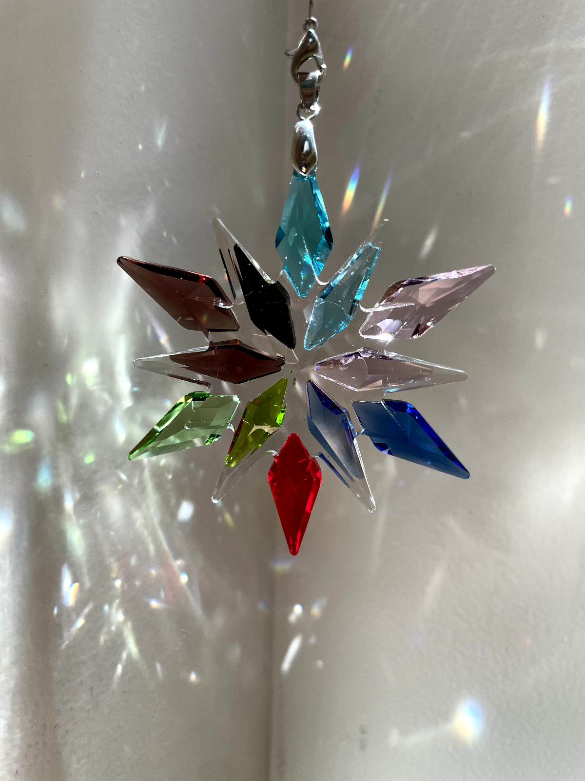 Snowflake Crystal Sun Catcher Christmas Decor Czech Bohemia Crystal Glass Gift