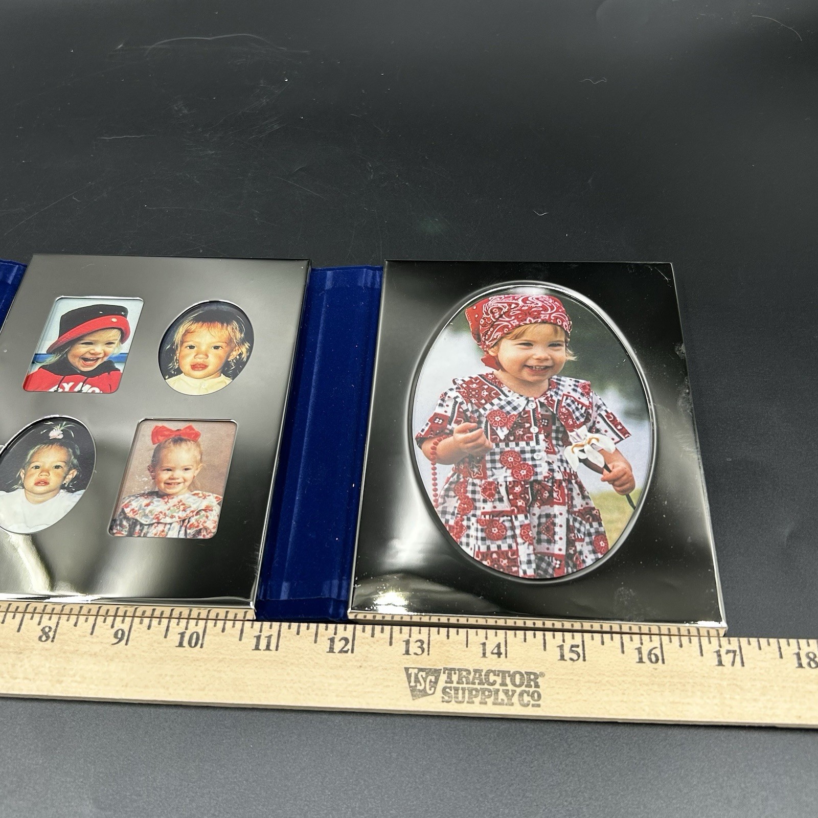 International Silver Triple Slide Photo Frame 4×6 Silver Tone Folding Frame