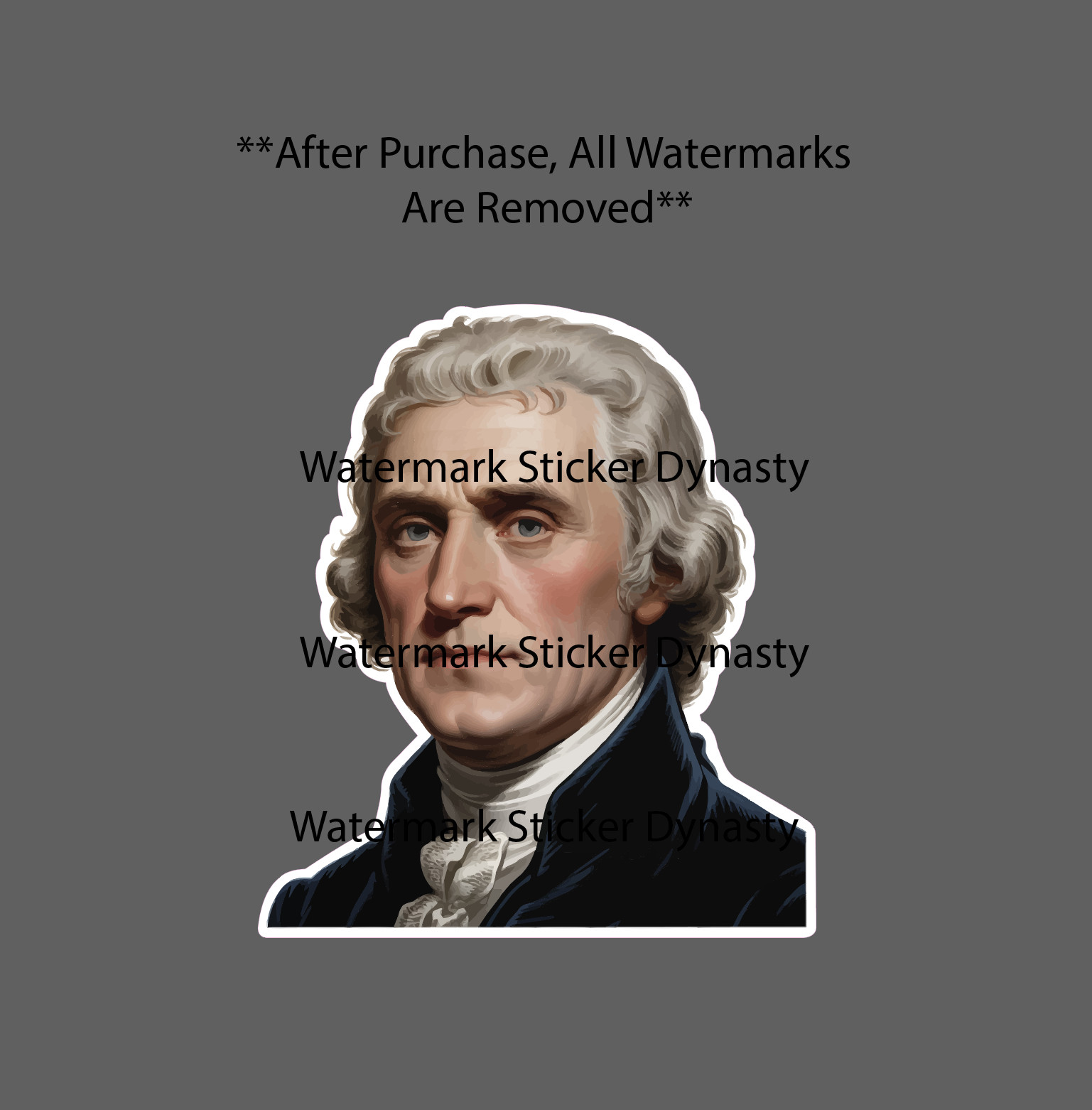 Thomas Jefferson Sticker Waterproof Decal America USA President Gift NEW