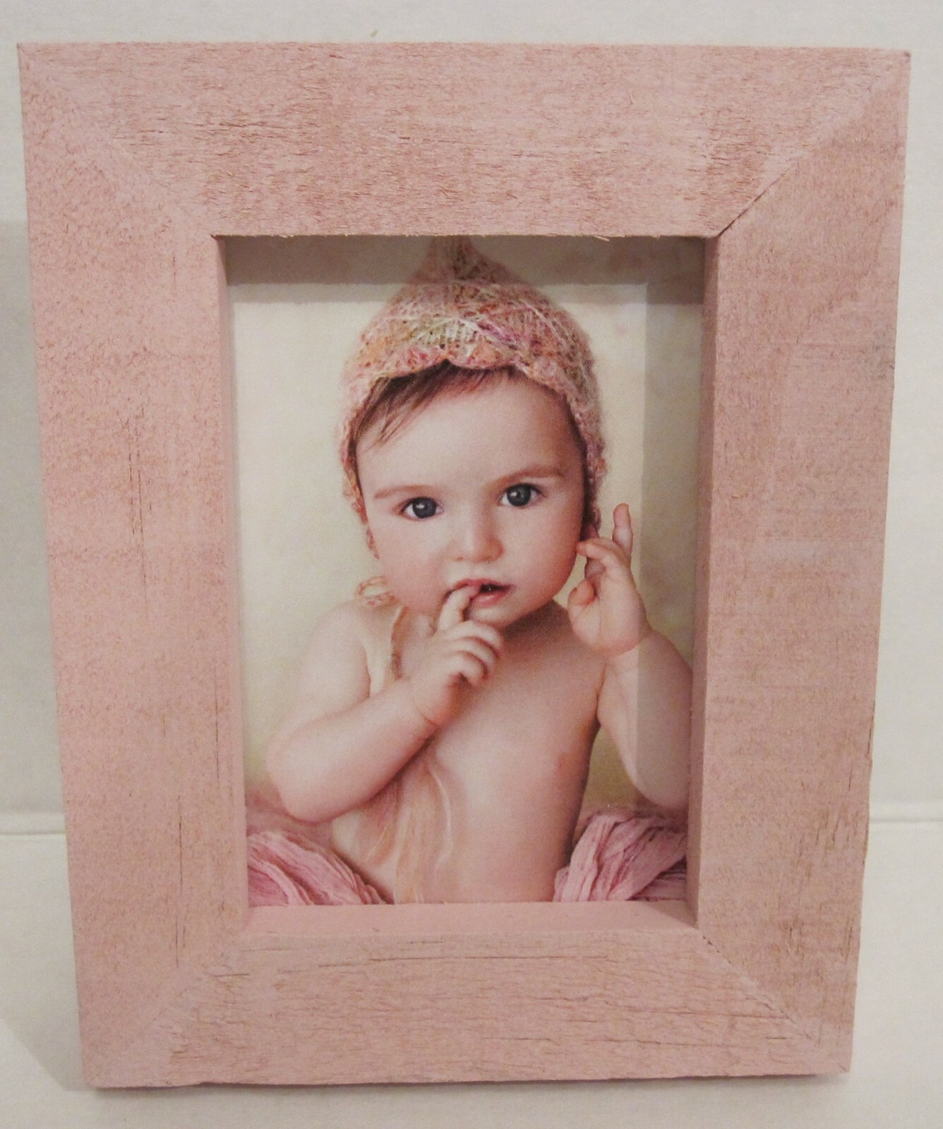 2×3″ Inch Baby Pink Distressed Shabby Chic Wood Photo Picture Frame Tabletop