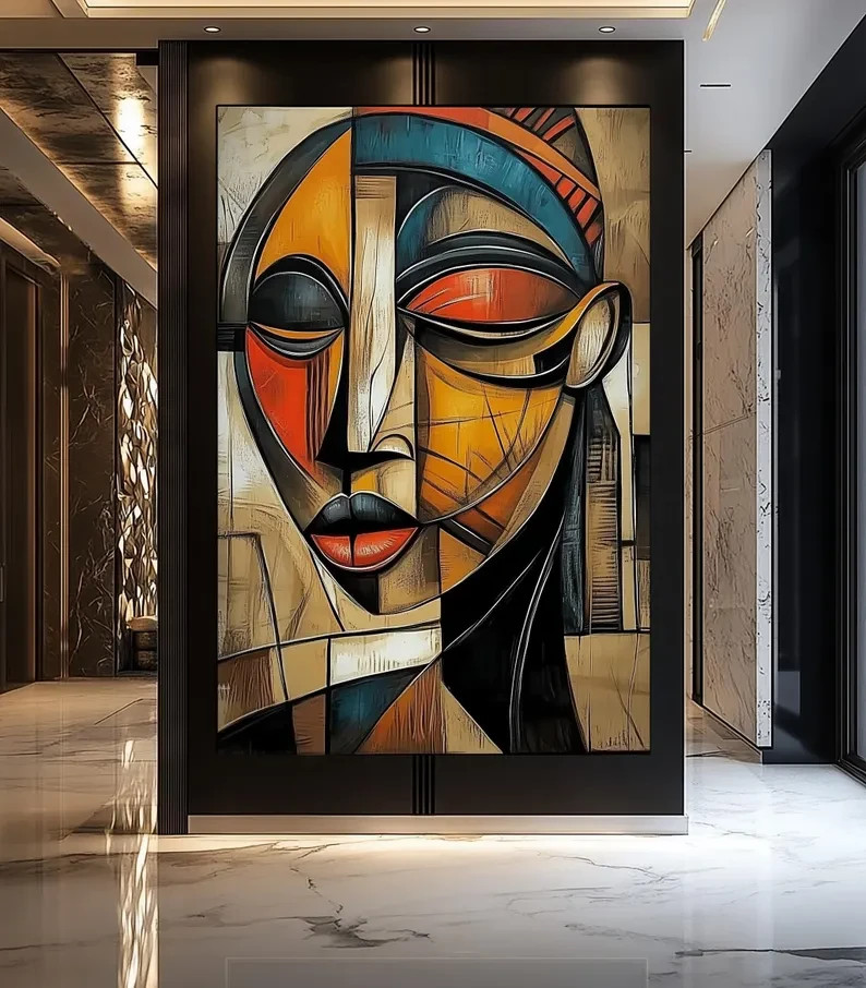 African Abstract Art Framed Canvas Ethnic Modern Home Wall Decor Print