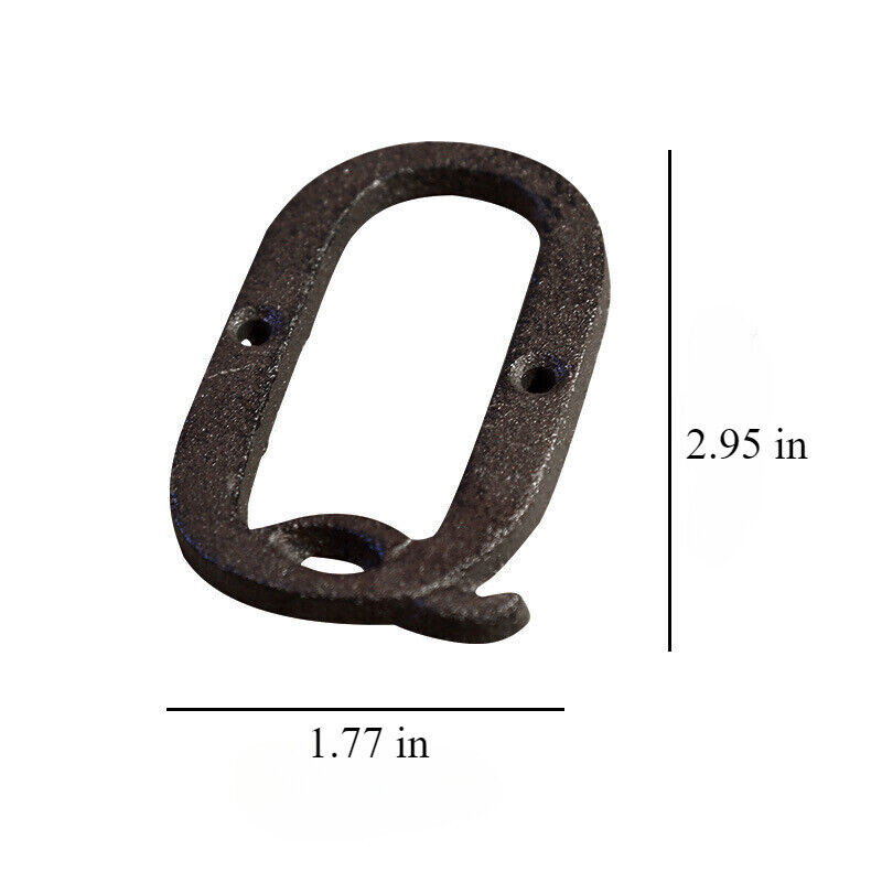 Cast Wrought Iron Black Antique House Door Alphabet Letters and Numbers HOT!