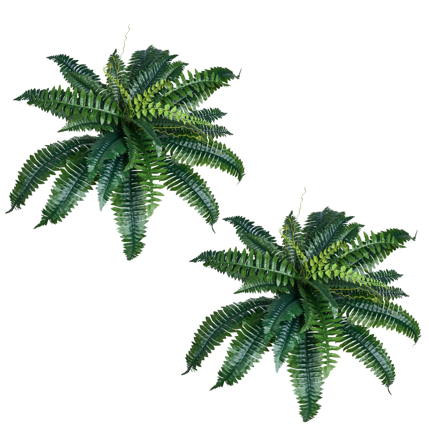 Uimoso Pack of 2 33″ Artificial Boston Fern Bush Plant Green Plant Home Decor