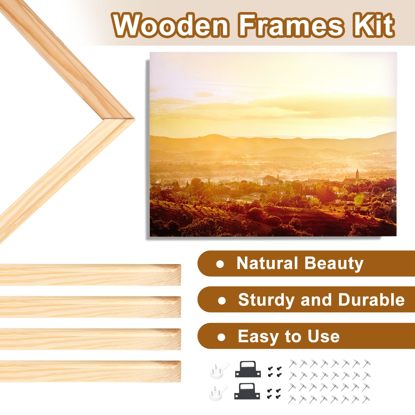 DIY Canvas Stretcher Bars 14 x 20 Inch Canvas Frame Wooden Frames Kit