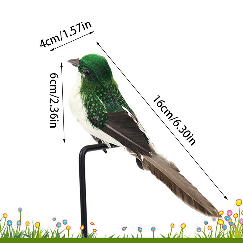 4pcs Mini Artificial Birds Fake Feather Foam Sparrow Home Garden Ornaments Craft