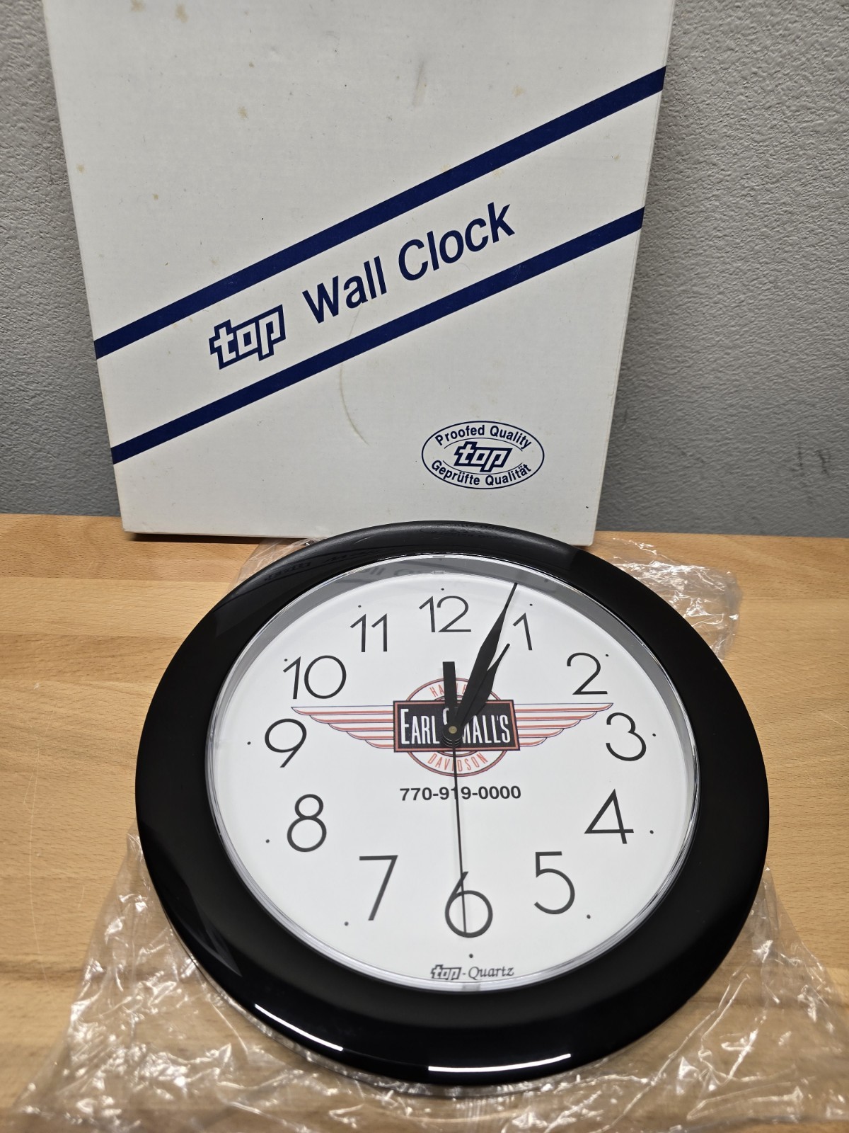 Harley Davidson Motorcycle Dealer Plastic Battery Clock Earl Smalls Atlanta, GA