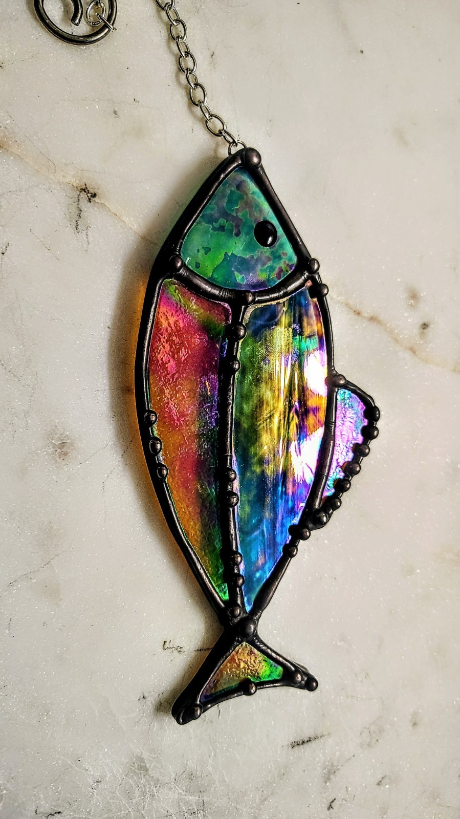 stained glass fish suncatcher
