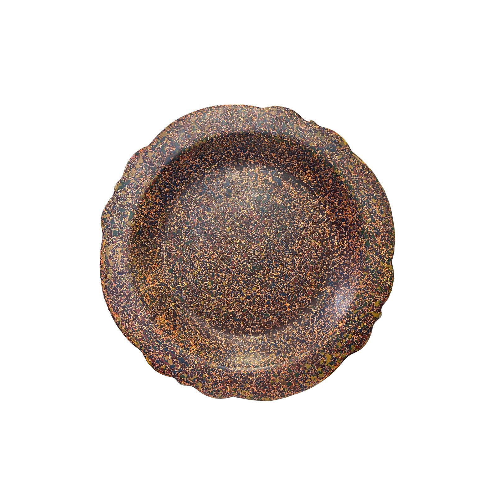 Handmade Blood Red Multi-Layer Lacquer Wood Display Disc Plate cs5482