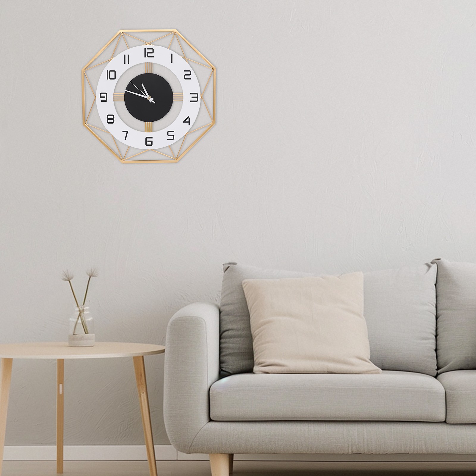 Modern Wall Clock – Silent Battery Powered Analog , Easy Mount