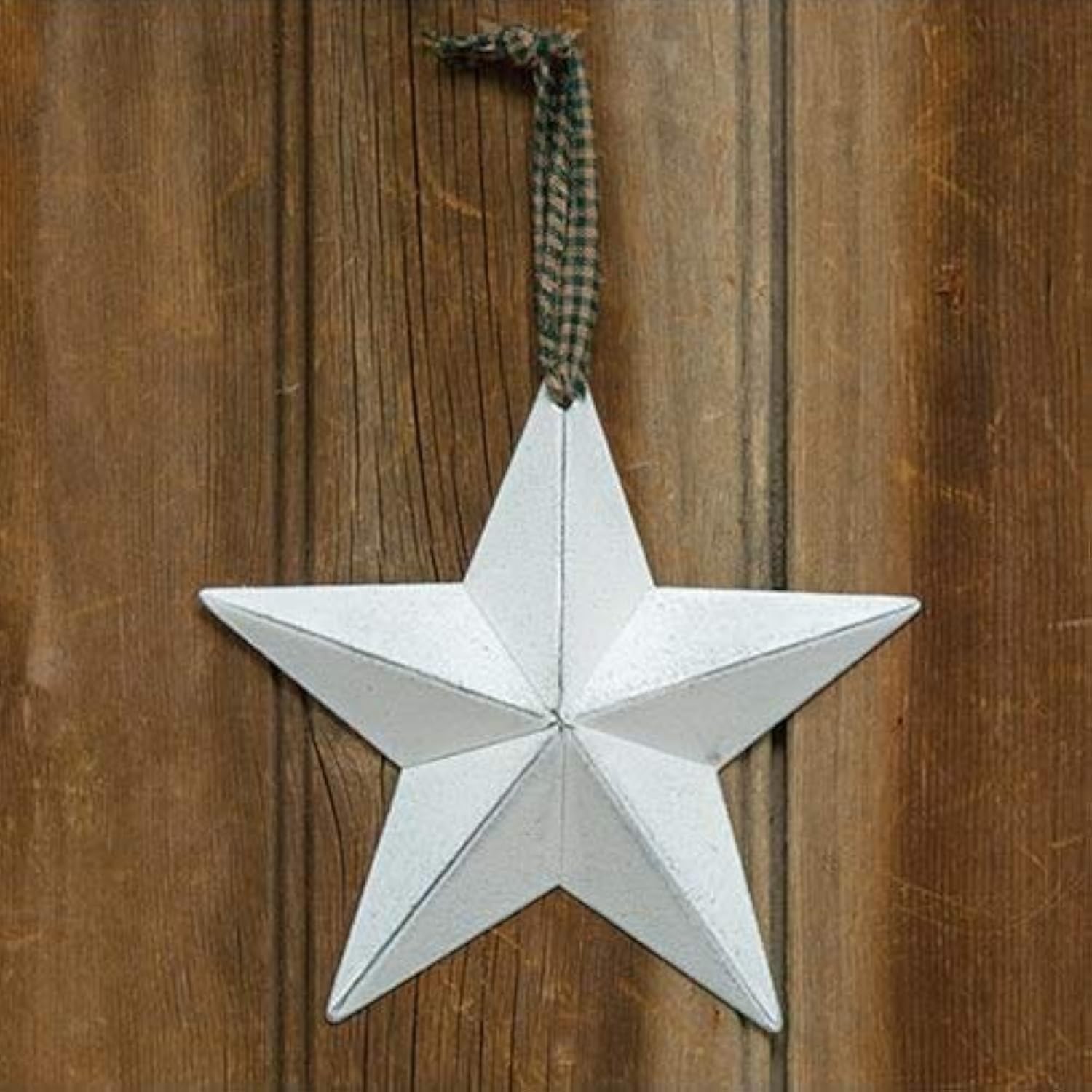 CWI Gifts 5″ White Galvanized Metal Barn Star Wall Decor