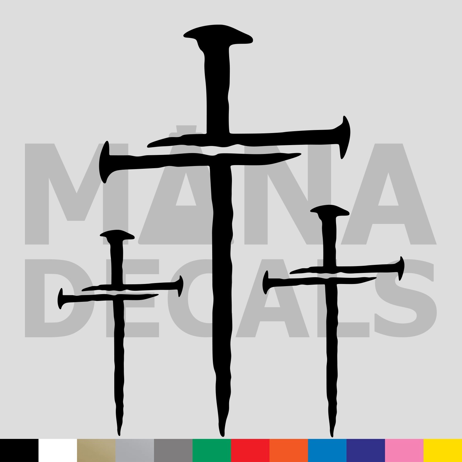 Calvary Cross Nails Vinyl Die Cut Decal Sticker – Jesus Christ Christian