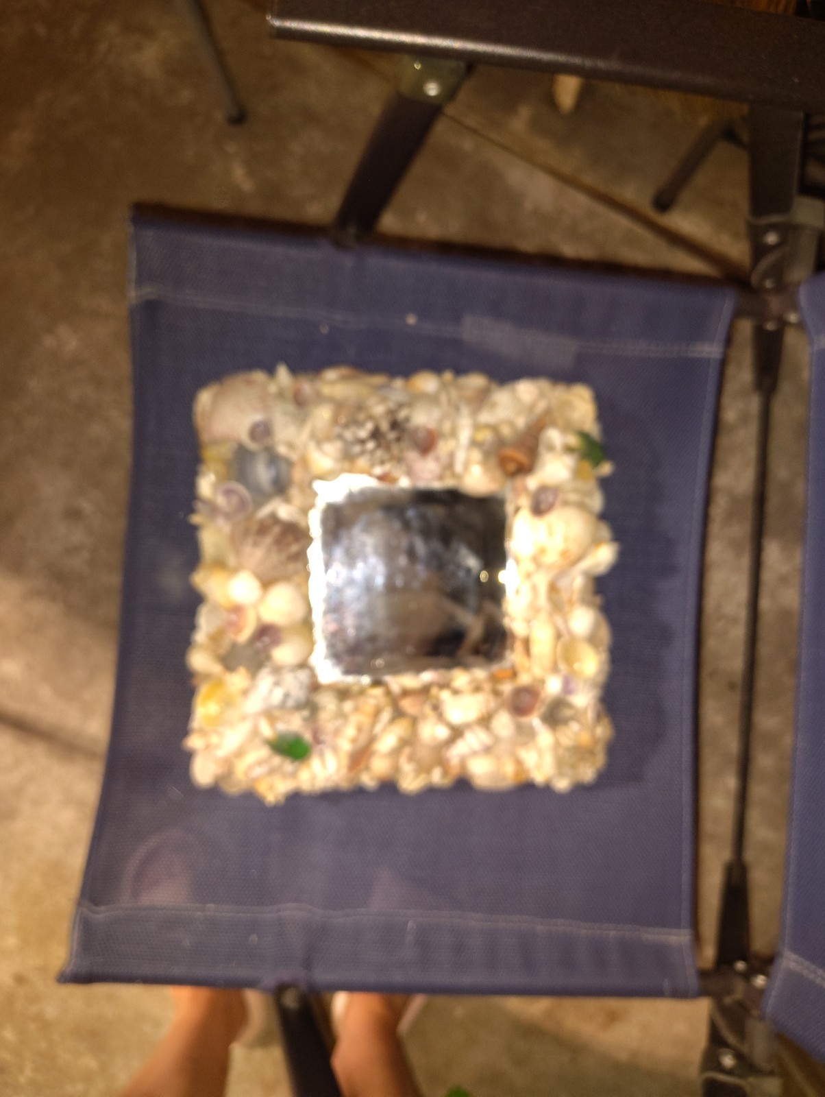 Handmade Shell Framed Square Multicolor Accent Mirrors Set Less Than 10in Each