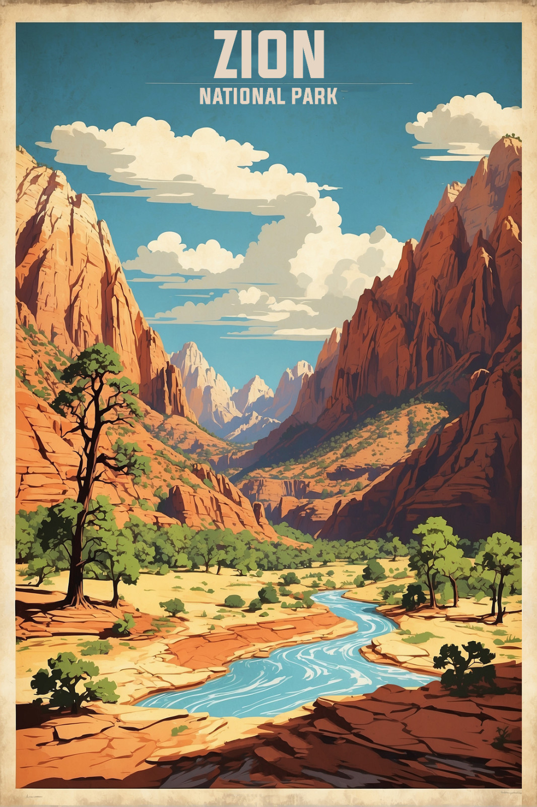Zion National Park Poster Premium Photo Print Wall Art 4 Sizes