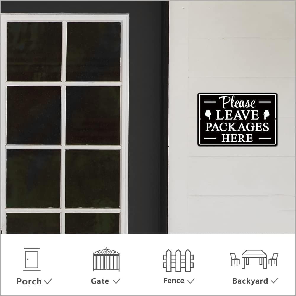 Please Leave Packages Here Metal Sign, 12×8 inches, 12 x 8 inch, TIN SIGN23