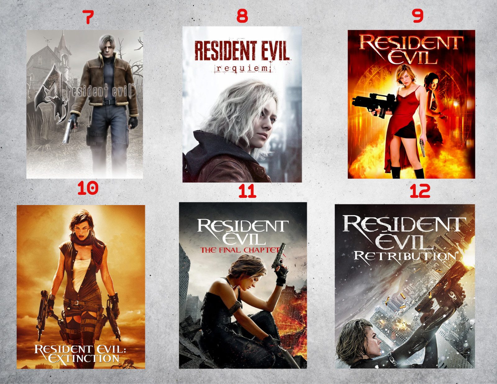 Resident Evil Video Game & Movie Wall Collage Poster Prints