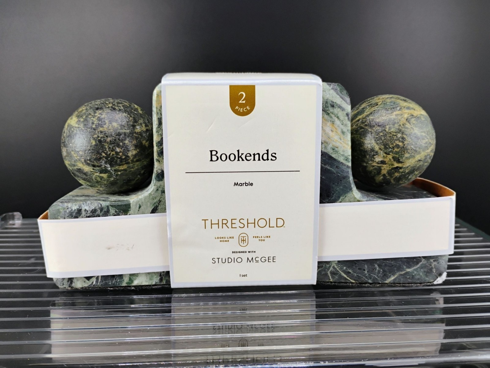 Decorative Marble Bookends By Threshold Studio McGee 2 Pc Set