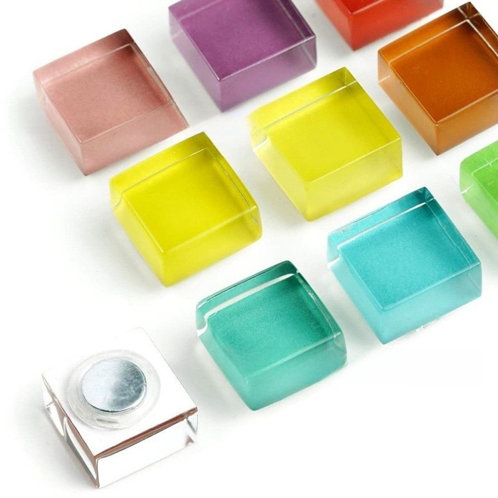 Handmade Colorful Glass Mosaic Fridge Magnets 1.5×1.5×0.6 cm for Home Workspace