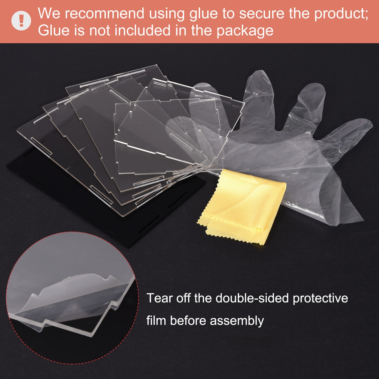Acrylic Clear Display Case Box Dustproof Protection Showcase Show Box 30x10x10cm