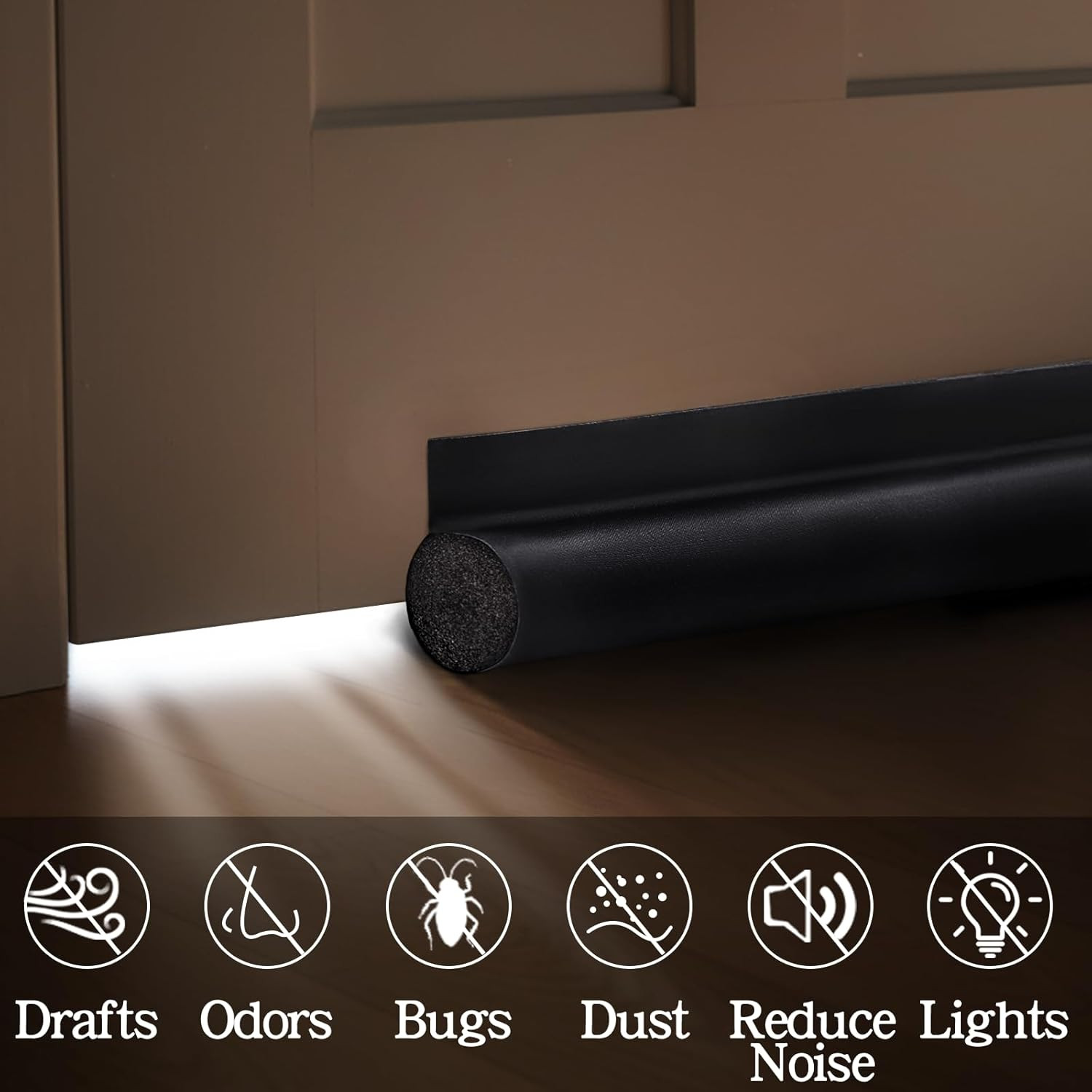 Door Draft Stopper 36 Inch Black Adjustable Door Draft Blocker Front Door Draft