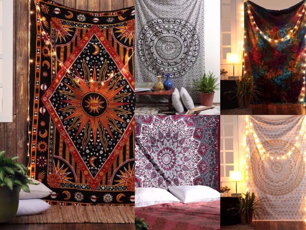 10 Pcs lot Mandala Tapestry Indian Wall Hanging Decor Bohemian Hippie Twin Throw