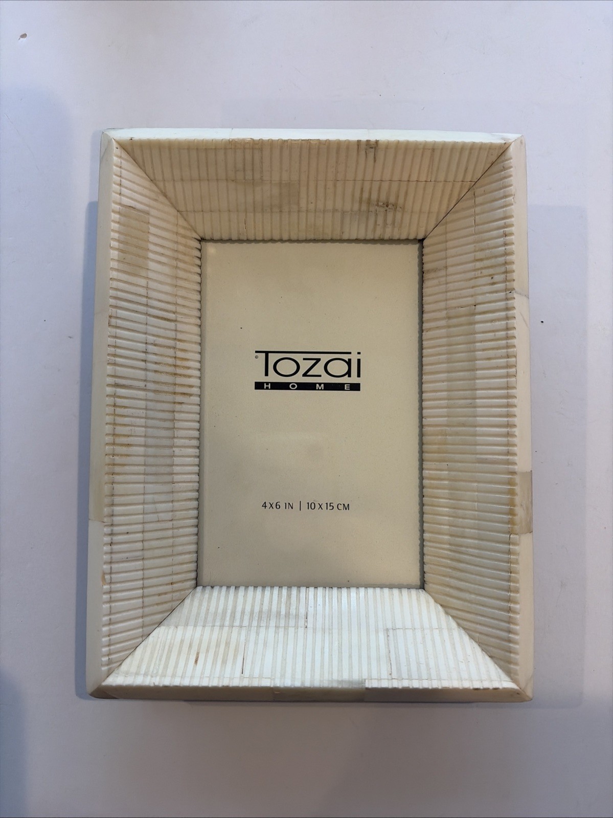 Tozai Home Picture Frame 4 x 6 in Photo Faux Ivory Bone Inlay Neutral