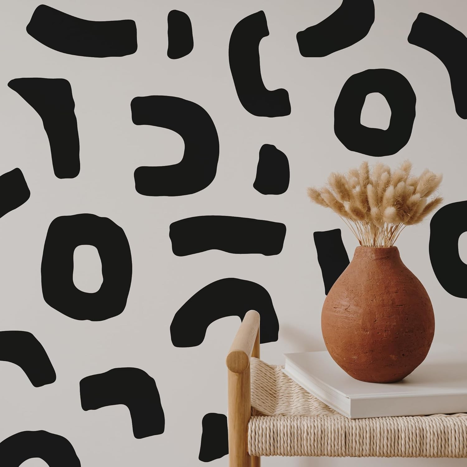 Large Boho Geometric Wall Decal Abstract Art Sticker, Modern Irregular Shapes