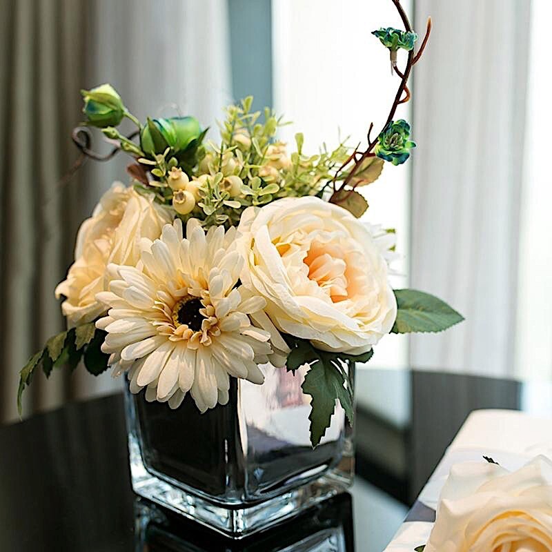 4″ wide Clear Cube GLASS VASE Wedding Party CENTERPIECES Supplies Dinner SALE