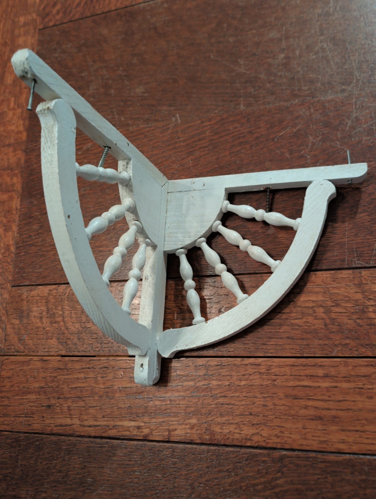 Farmhouse White-Distressed Corbels Shelf Or Corner Decor