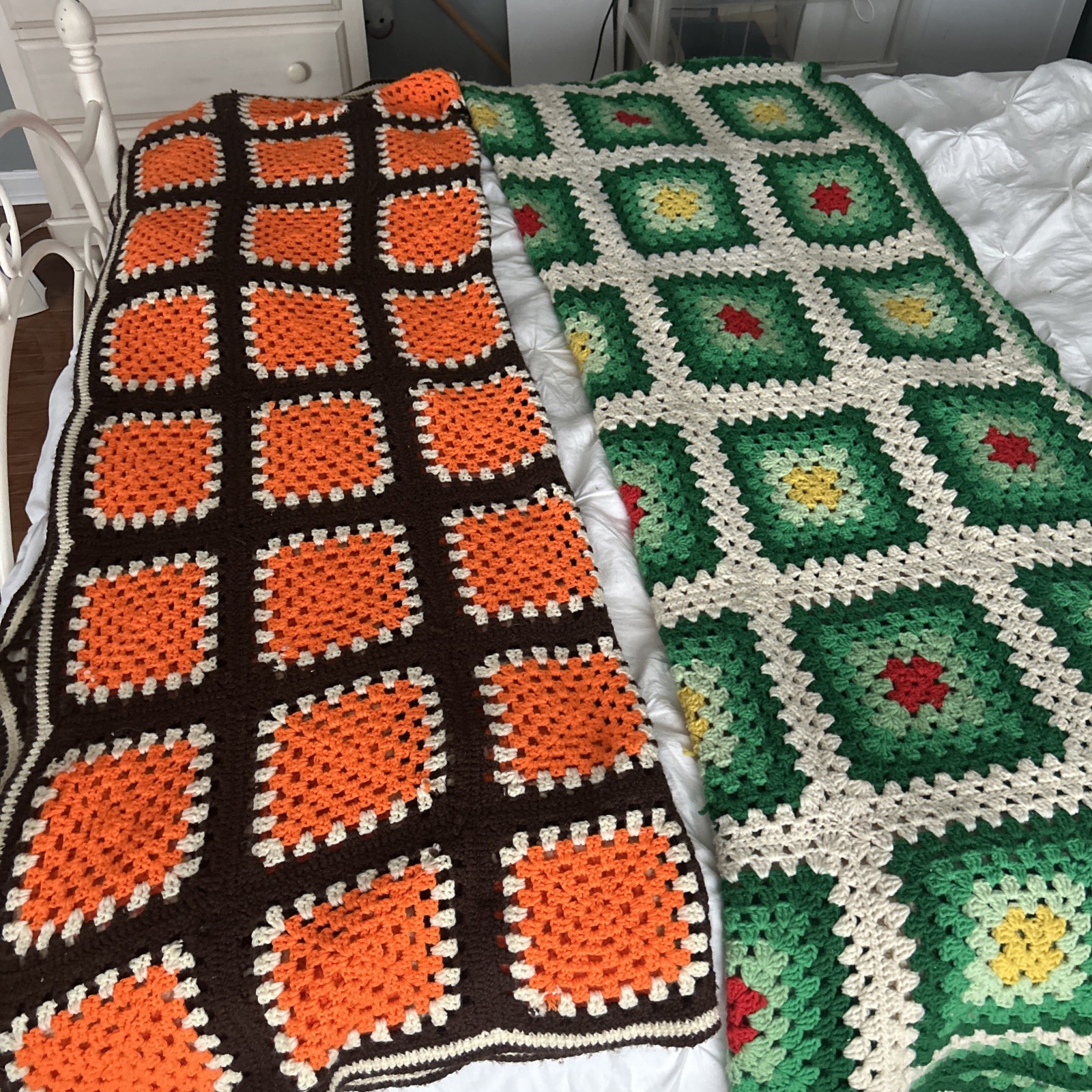 Granny Square Afghan Lot Of 2