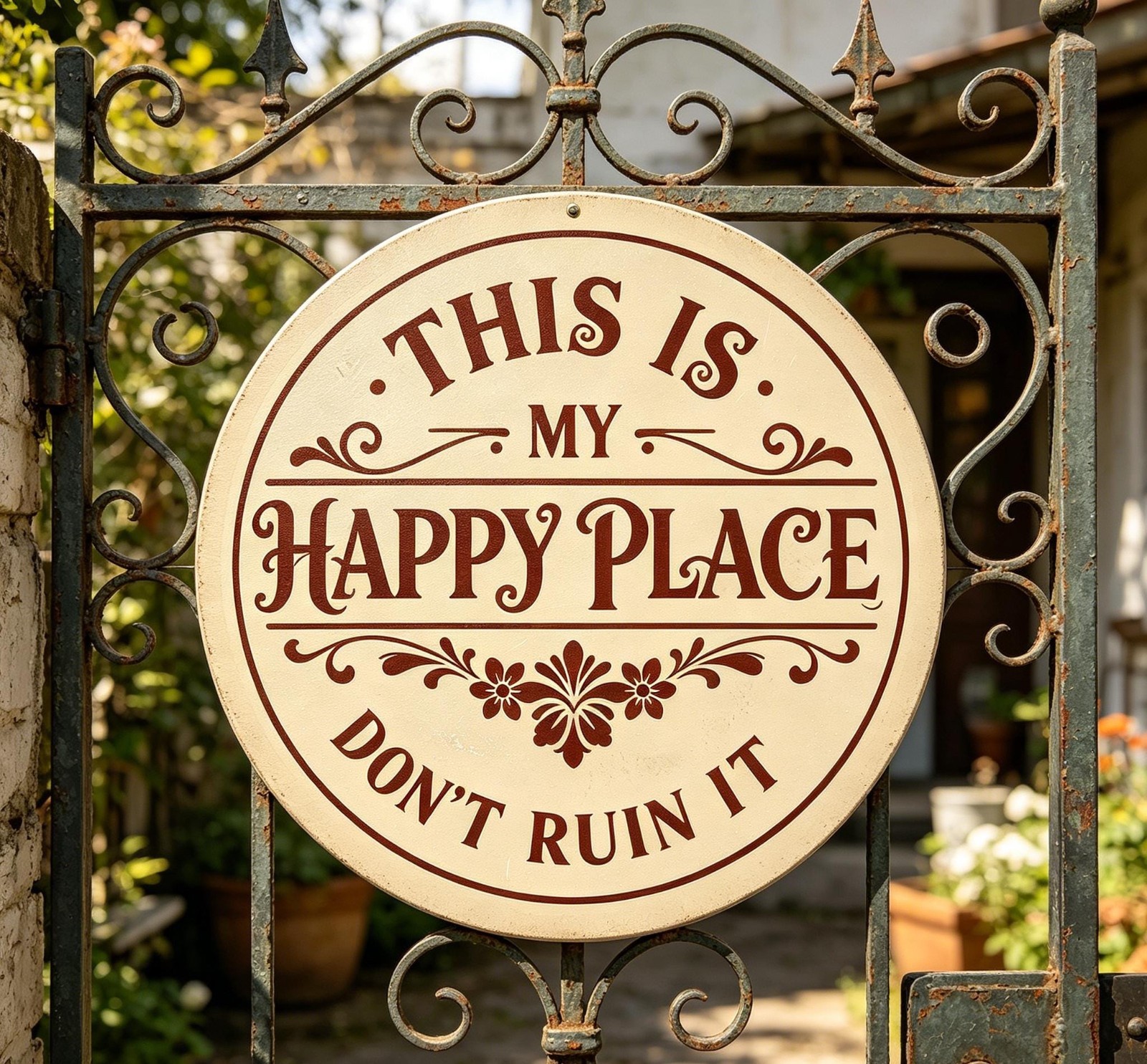 This Is My Happy Place Metal Sign,Rustic Home Decor,Whimsical Home Decor,Garden