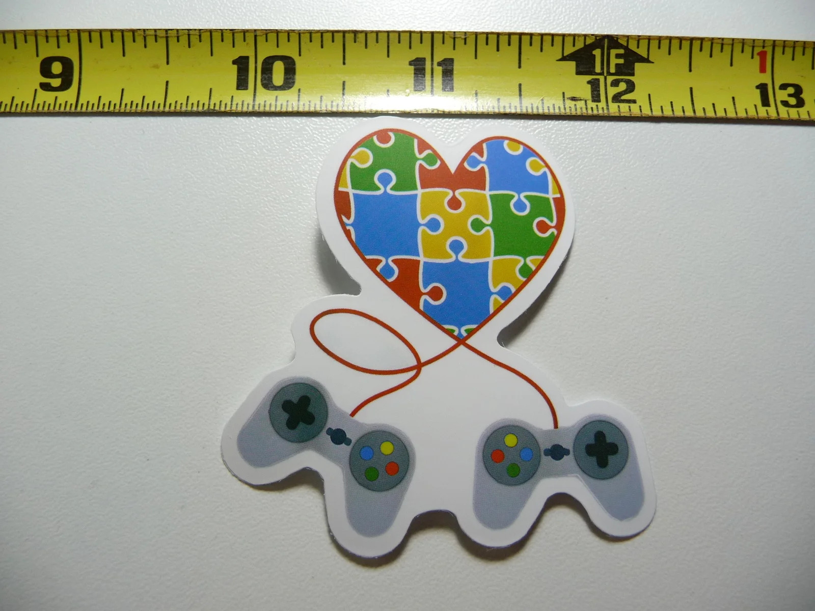 AUTISM SUPPORT SMALL STICKER DECAL HEART PUZZLE PIECES CONTROLLERS AWARENESS