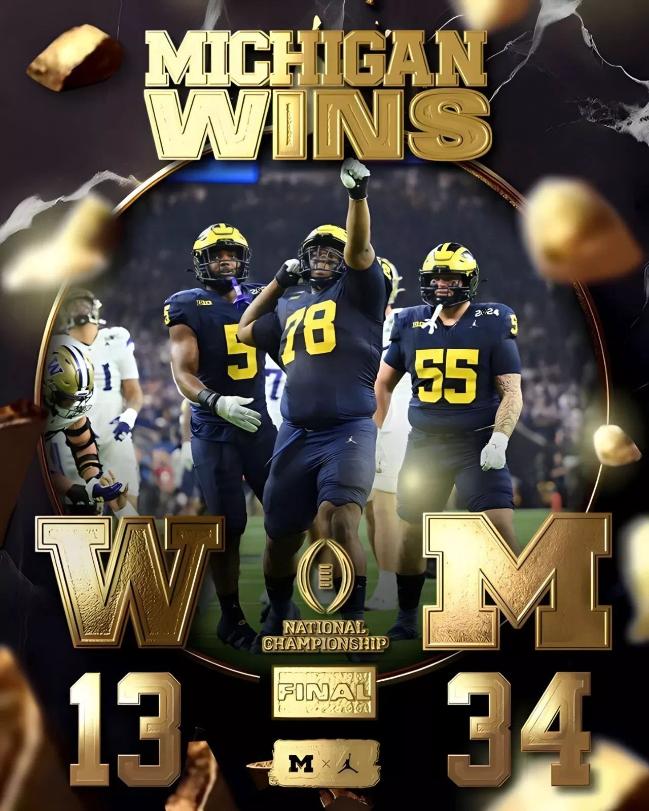 2024 Michigan Wolverines National Champions Poster