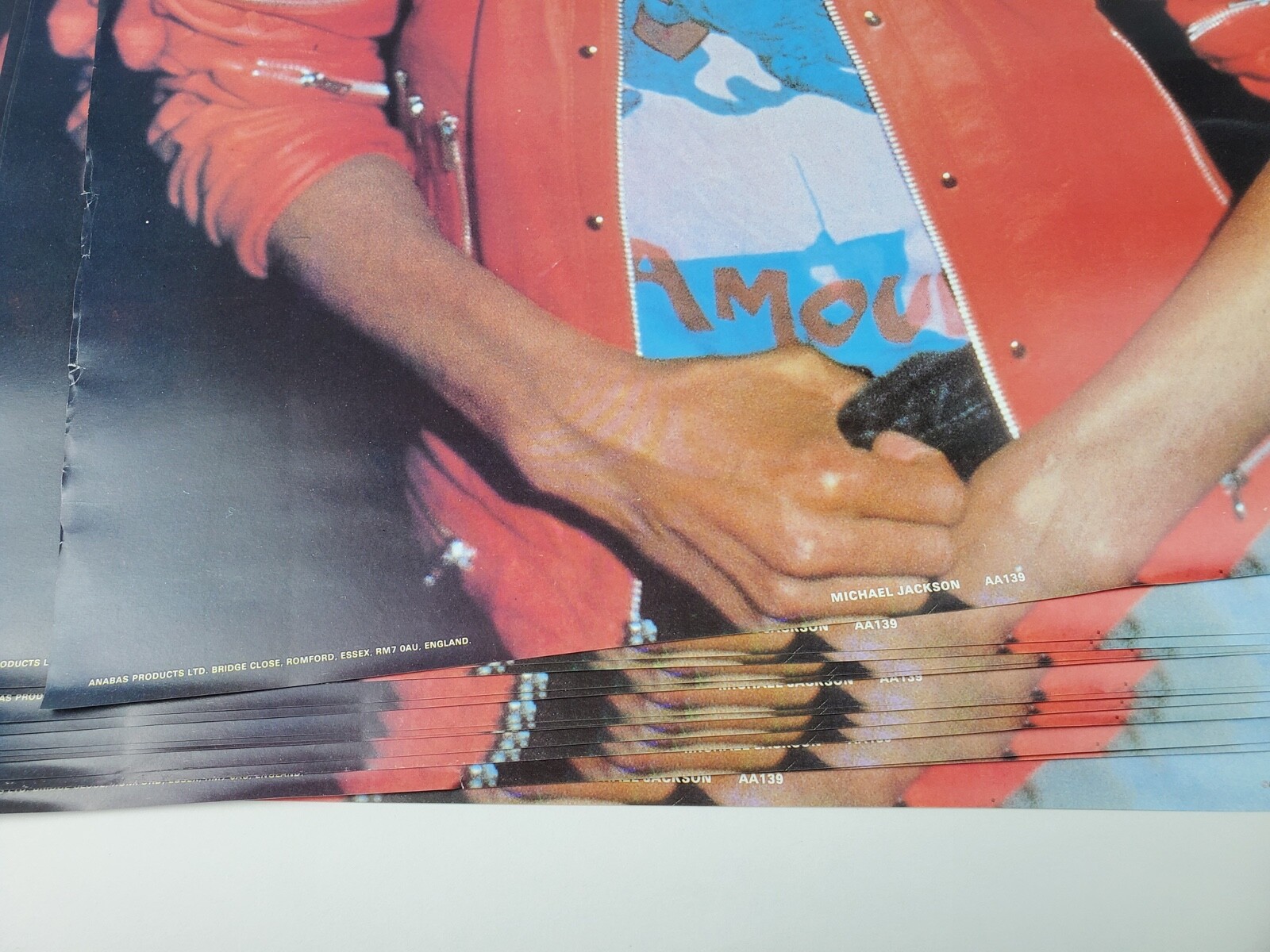 Vintage 1984 Michael Jackson Wall Poster Red Thriller Jacket Young Michael 24×16