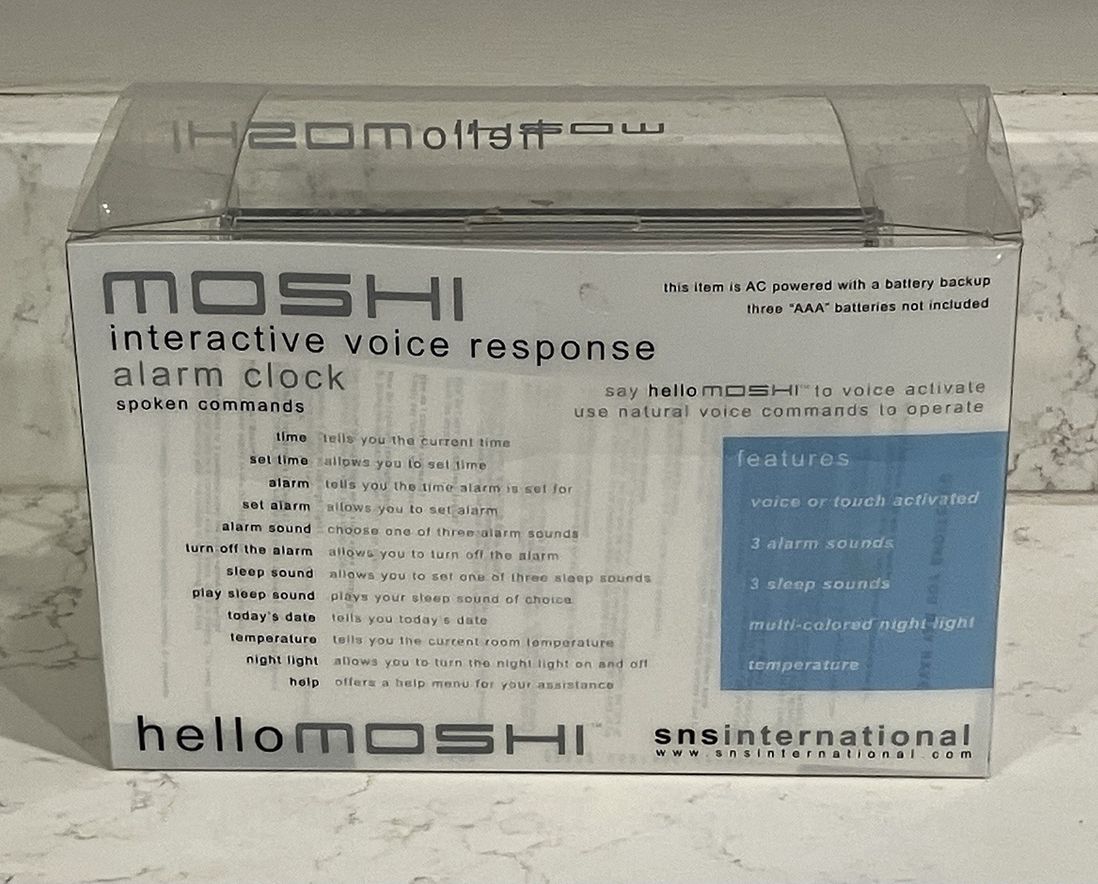 Moshi Voice Interactive Talking Alarm Clock New Open Box