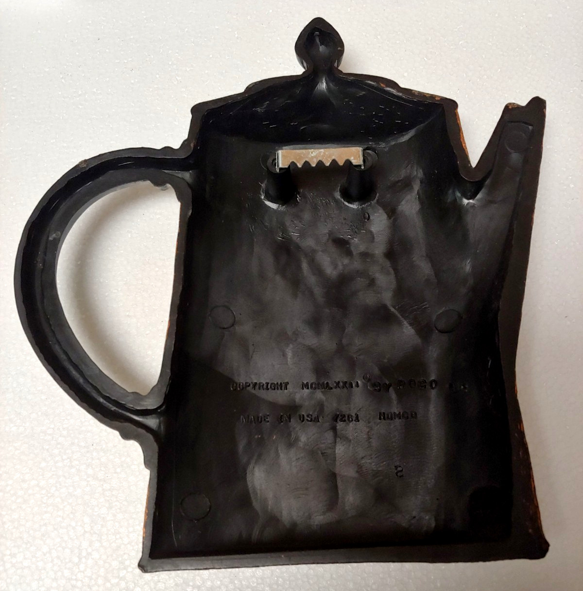 Homco Wall Plaques Set 2 Copper Coffee Teapot Primitive Farmhouse 1972