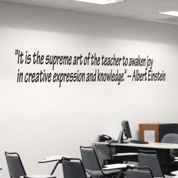 Albert Einstein Inspirational Teacher Classroom Quote Vinyl Sticker Decal (a)
