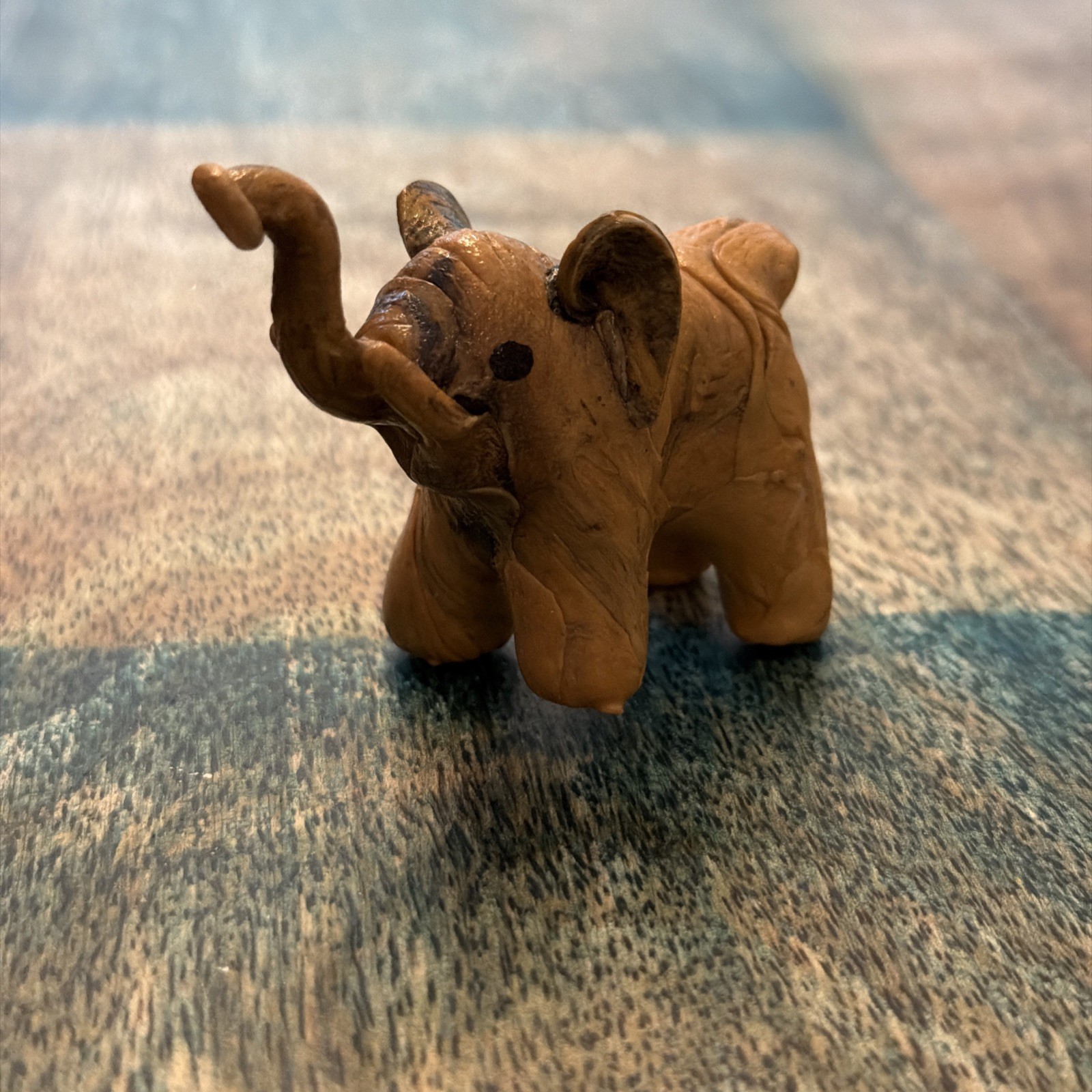 Vtg Handmade Crushed Oyster Shell And Clay Baby Elephant Figurine Philippines