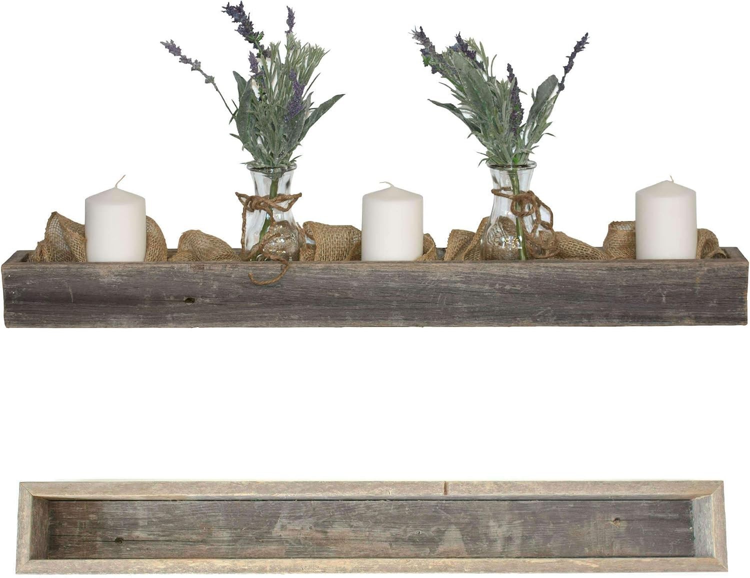 Country Rustic Barnwood Table Decor 35.5″L – Perfect for Planter & Organizing