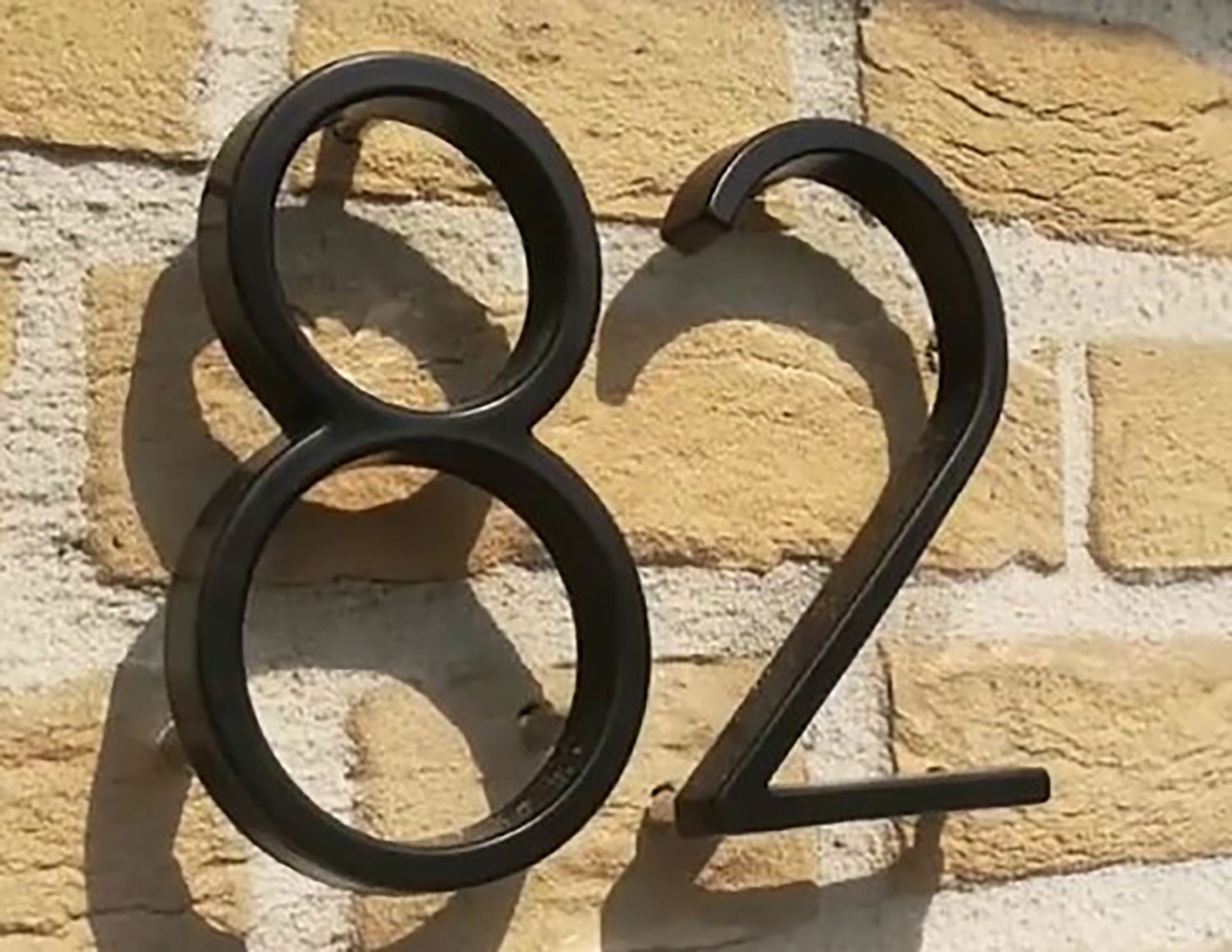 Outdoor Numbers For House Address Black Metal WIth Screws and Anchors