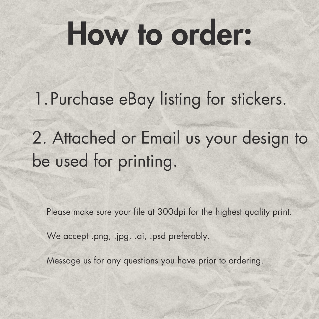 50 1×1 Custom Printed Full Color Outdoor Vinyl Car Bumper Sticker Decal Die Cut