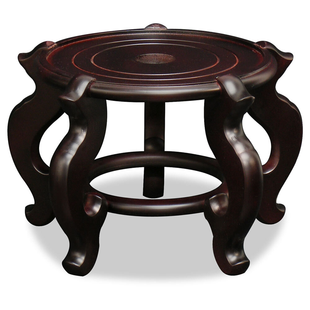 US Seller – 10.5 Inch Dark Brown Chinese Wooden Planter Stand