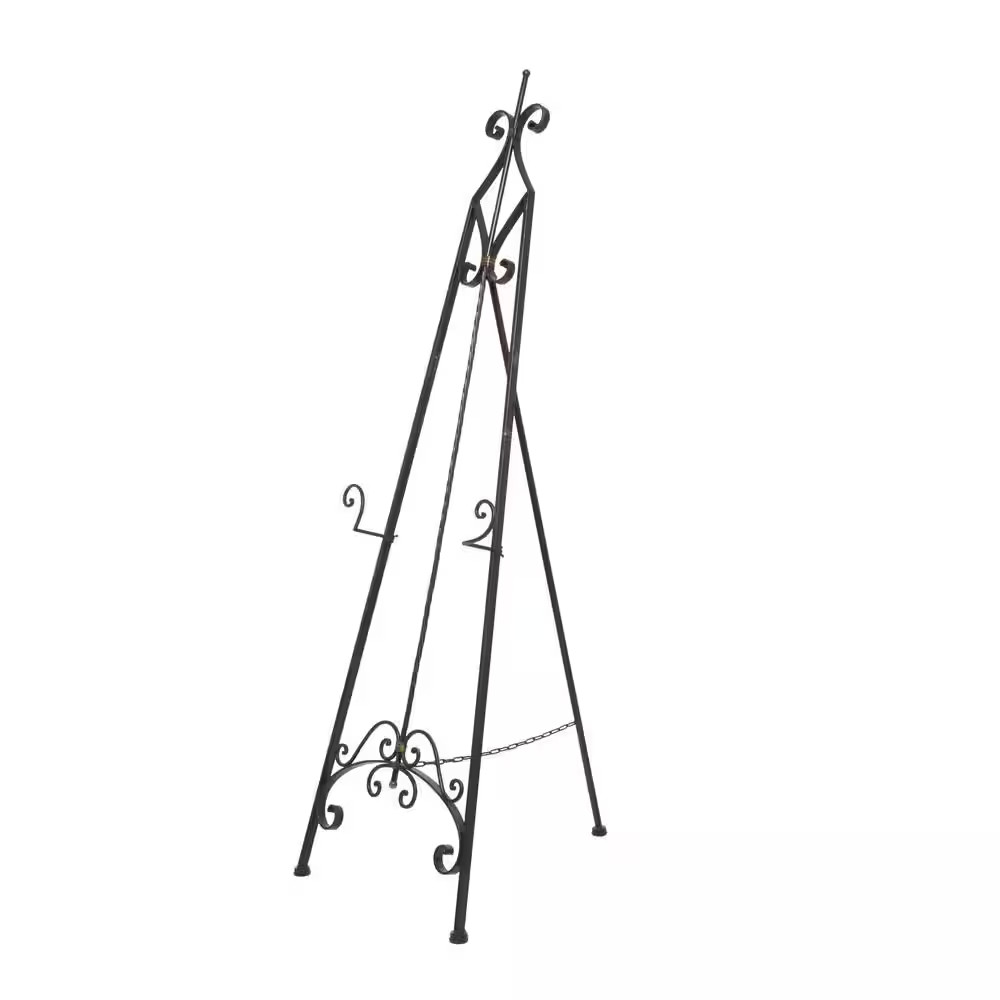 Black Metal Extra Large Free Standing Adjustable Display Stand Scroll Easel with