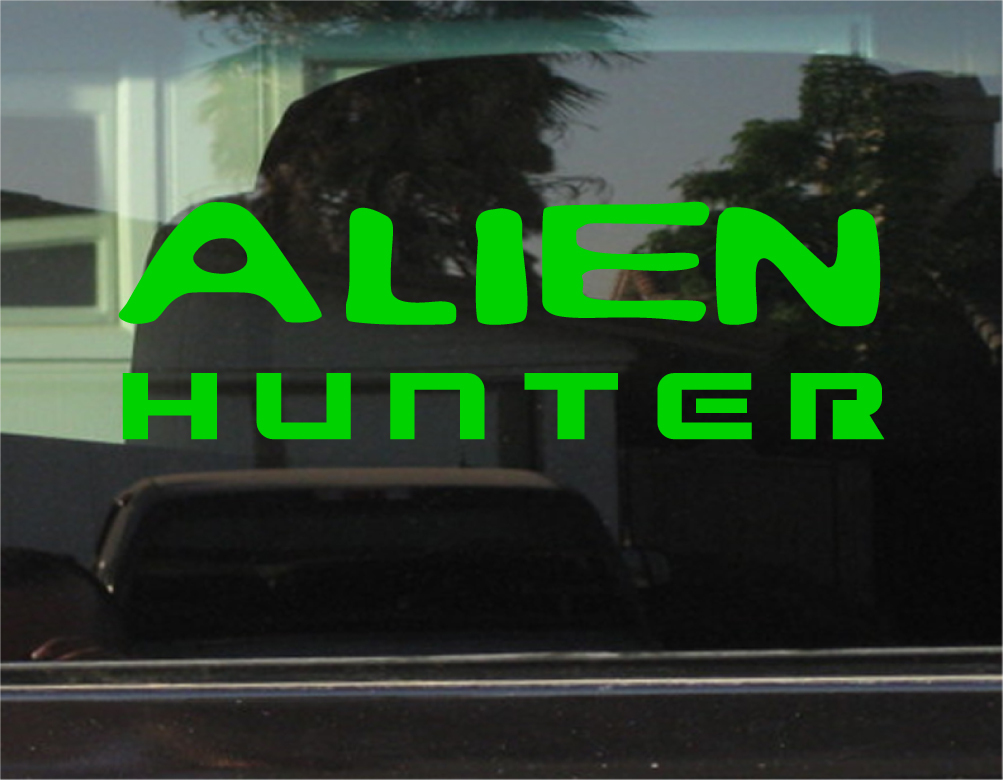ALIEN HUNTER 8 INCH DIE CUT VINYL DECAL/STICKER