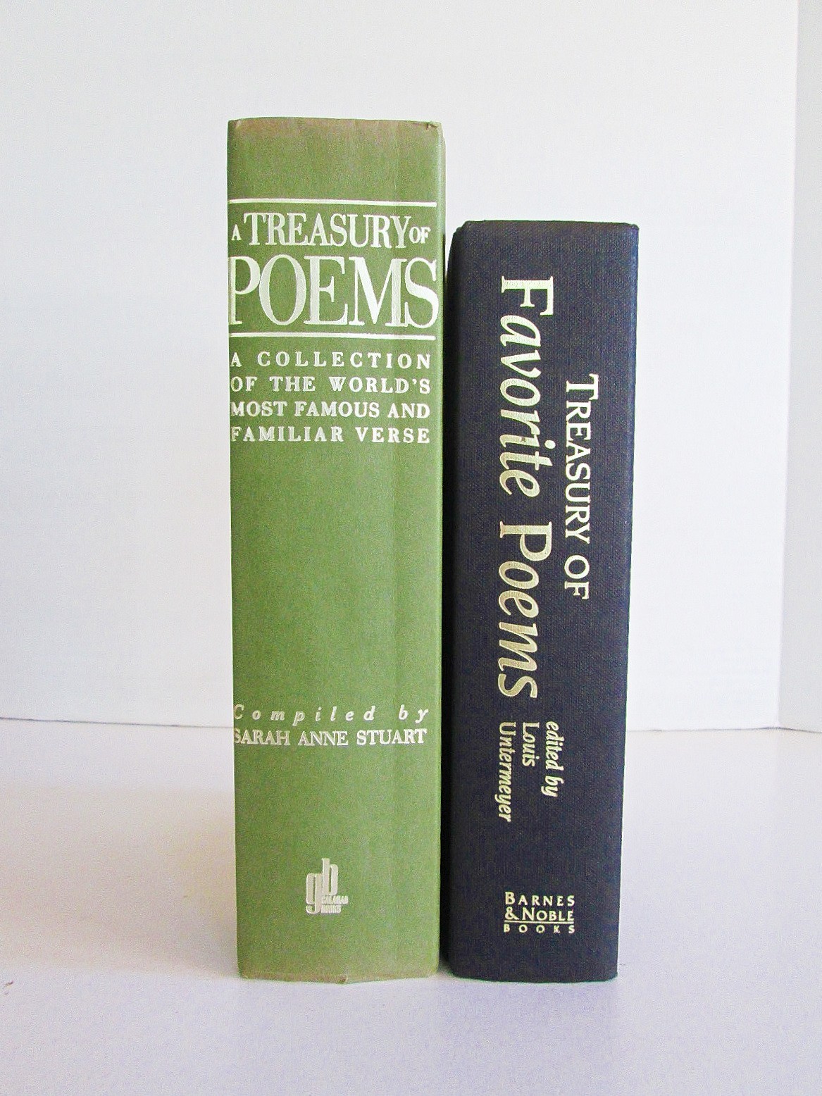 Classic Poetry Collection Books, Decorative Hardcover Staging Lot of 2, 1990s