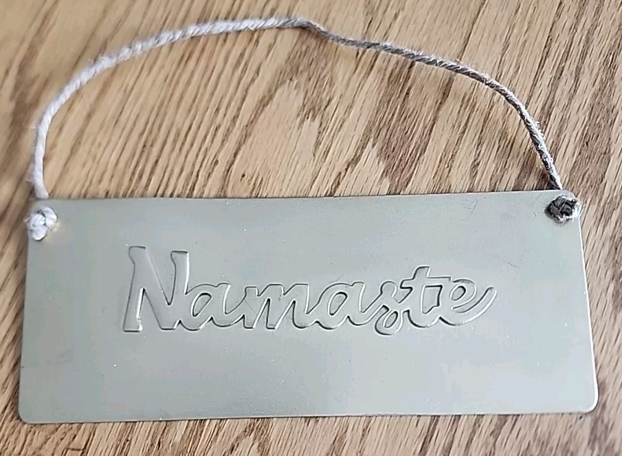 3D Namaste Metal Plate decorative Gold sign