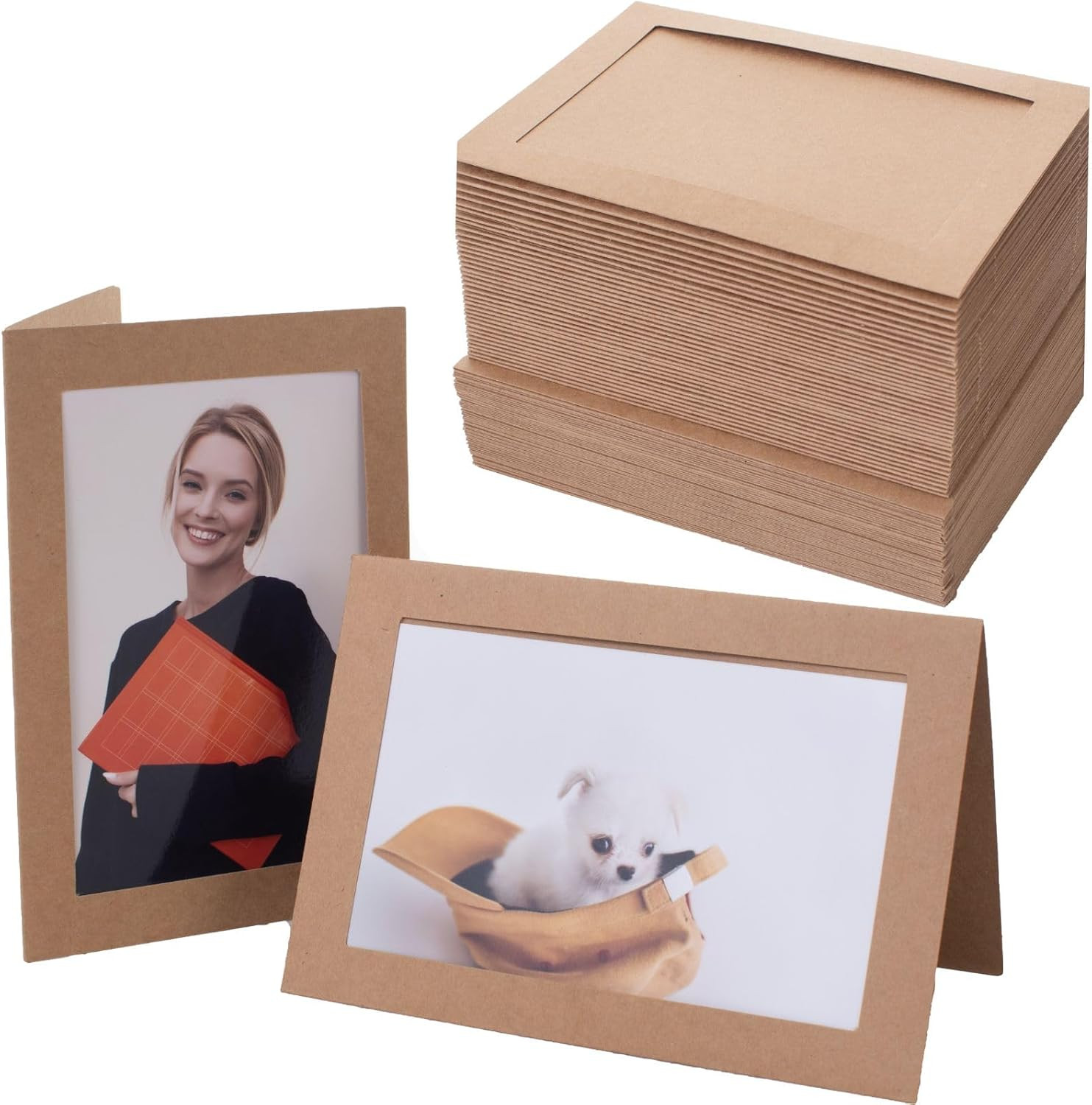 50 Count Photo Frame Cards with Envelopes 4×6 Paper Picture Frame Notecards Phot