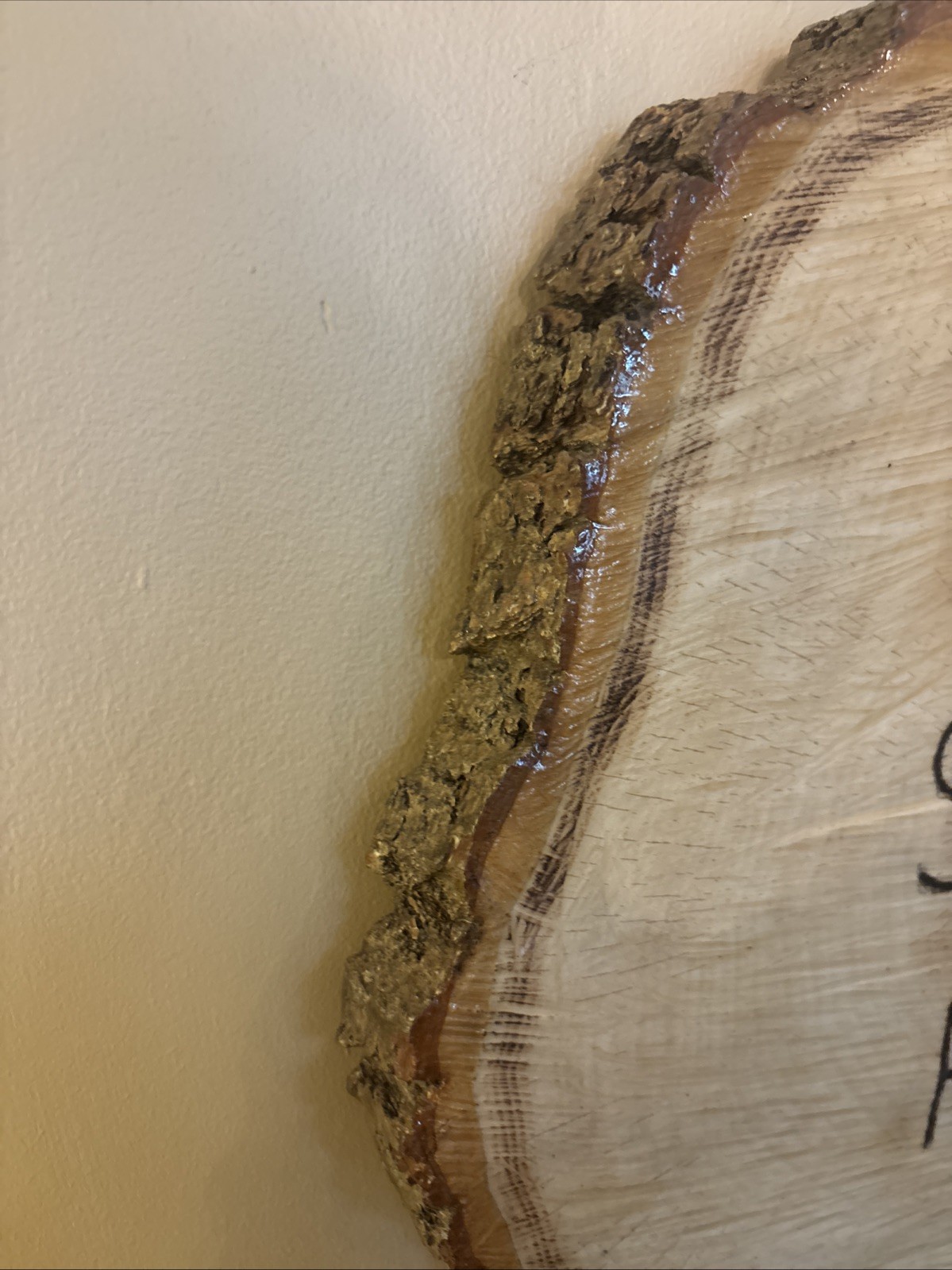 VTG Wood Log Slice Engraved Home Sweet Home Sign Hand-Made Farmhouse Home Decor