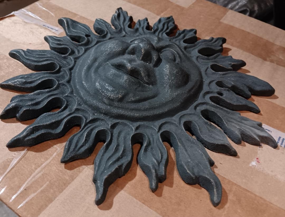 Sun Man Cast Iron 10 Inch Wall Heavy Wall Decor
