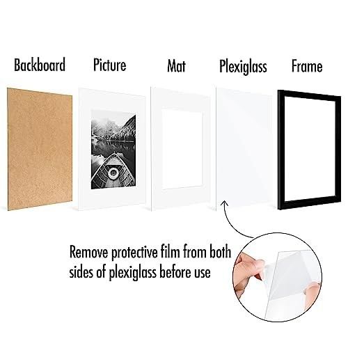 Americanflat 9×12 Picture Frame with Polished Plexiglass – Set of 5 – Use as…